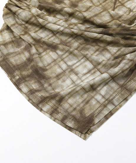 Chic Fall Plaid Mesh Top | 'Nothing' Graphic, Ruched Long Sleeve & Asymmetrical Hem – Edgy Women's Style