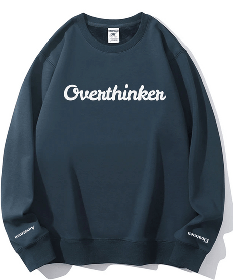 Overthinker Cozy Lavender Crewneck Sweatshirt | Mindful "Breathe In, Breathe Out" Cuffs