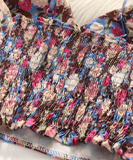 Tropical Escape Floral Smocked Padded Cami Top - Your Fall Getaway Essential