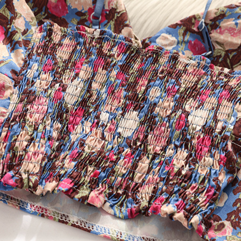 Tropical Escape Floral Smocked Padded Cami Top - Your Fall Getaway Essential