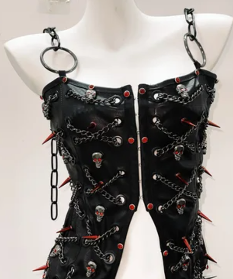 Rebel Siren Spiked Faux Leather Set | Goth, Punk & Halloween Clubwear for Women