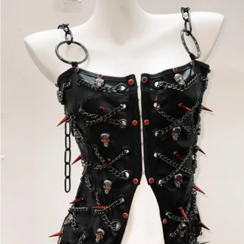 Rebel Siren Spiked Faux Leather Set | Goth, Punk & Halloween Clubwear for Women