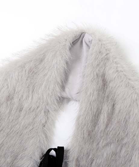Cozy Chic Faux Fur Deep V-Neck Crop Top Vest | Trendy Fall & Holiday Statement