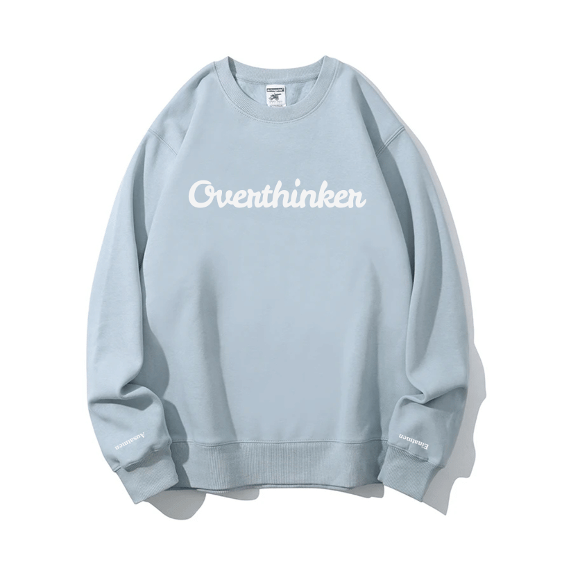 Overthinker Cozy Lavender Crewneck Sweatshirt | Mindful "Breathe In, Breathe Out" Cuffs