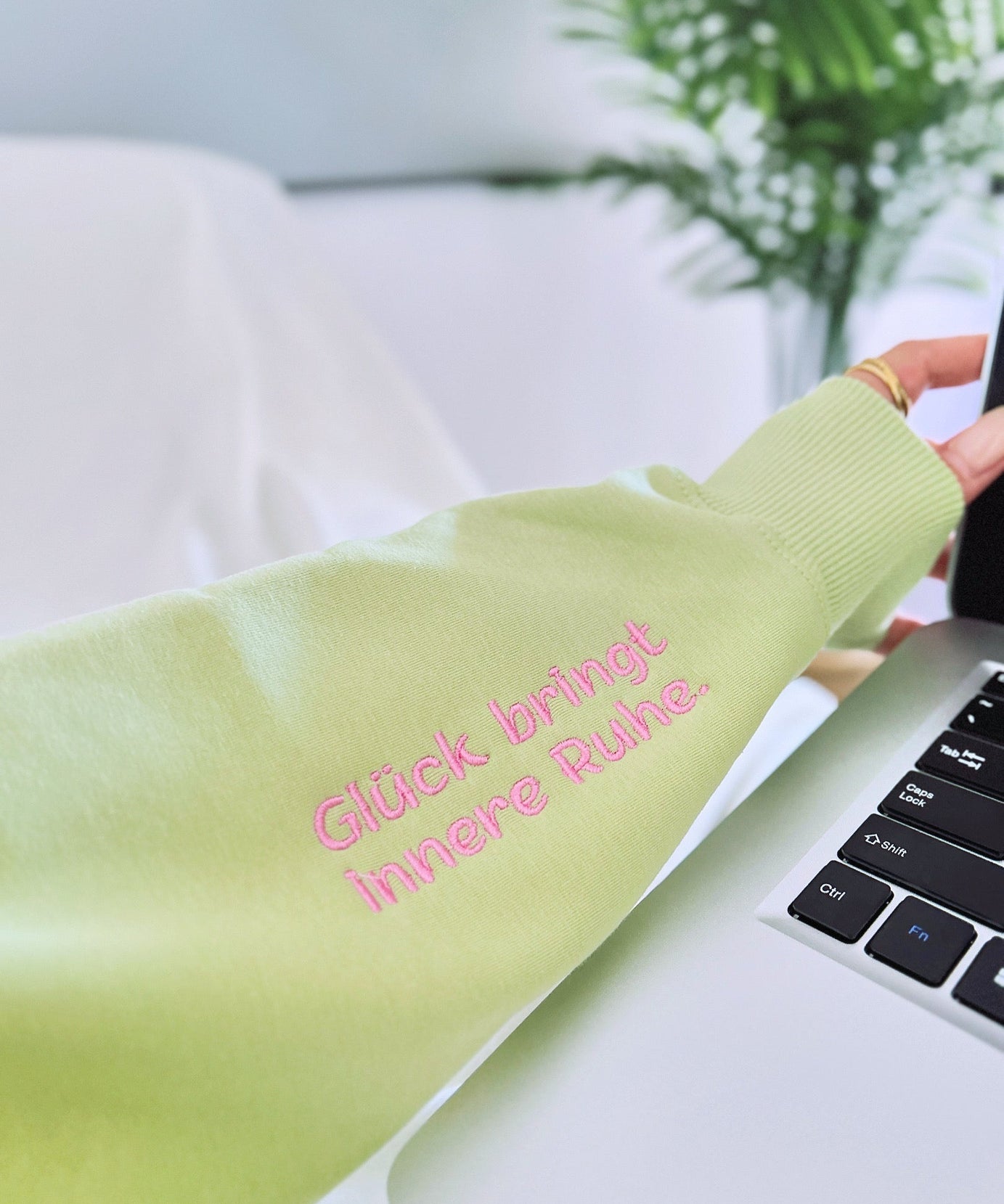 Cozy Sage Green Floral 'Inner Peace' Sweatshirt | Women's Glück Crewneck