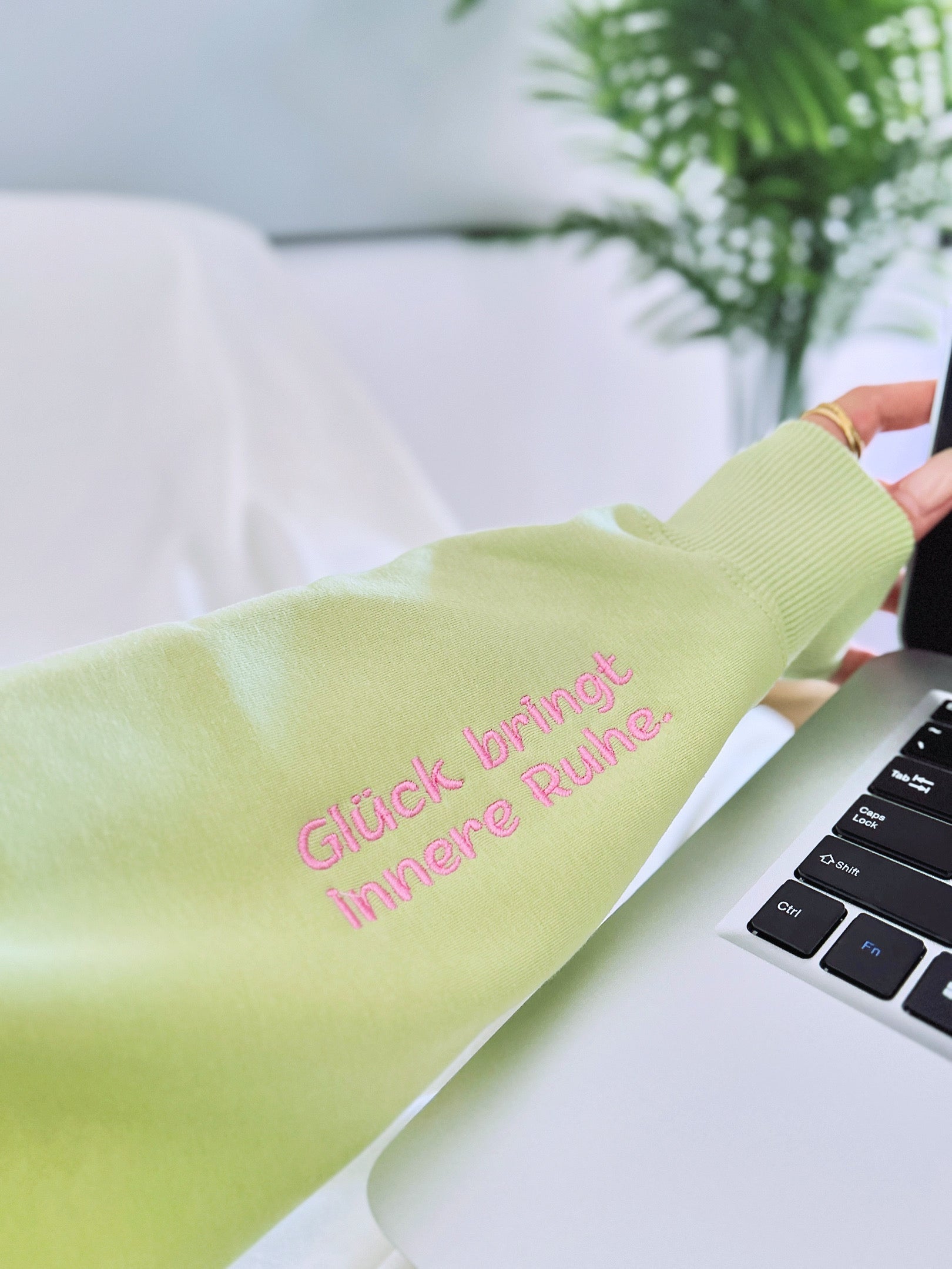 Cozy Sage Green Floral 'Inner Peace' Sweatshirt | Women's Glück Crewneck