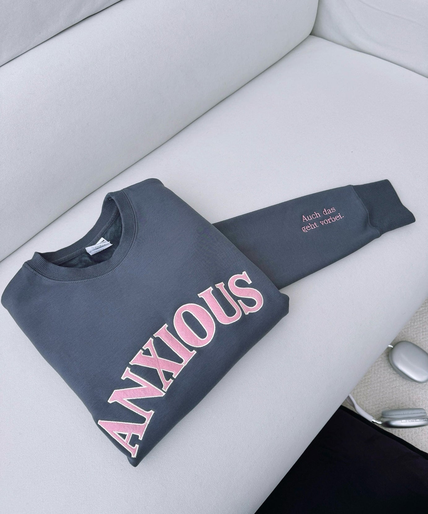 The 'ANXIOUS' Crewneck: Your Cozy Fall/Winter Self-Care & Affirmation Sweatshirt