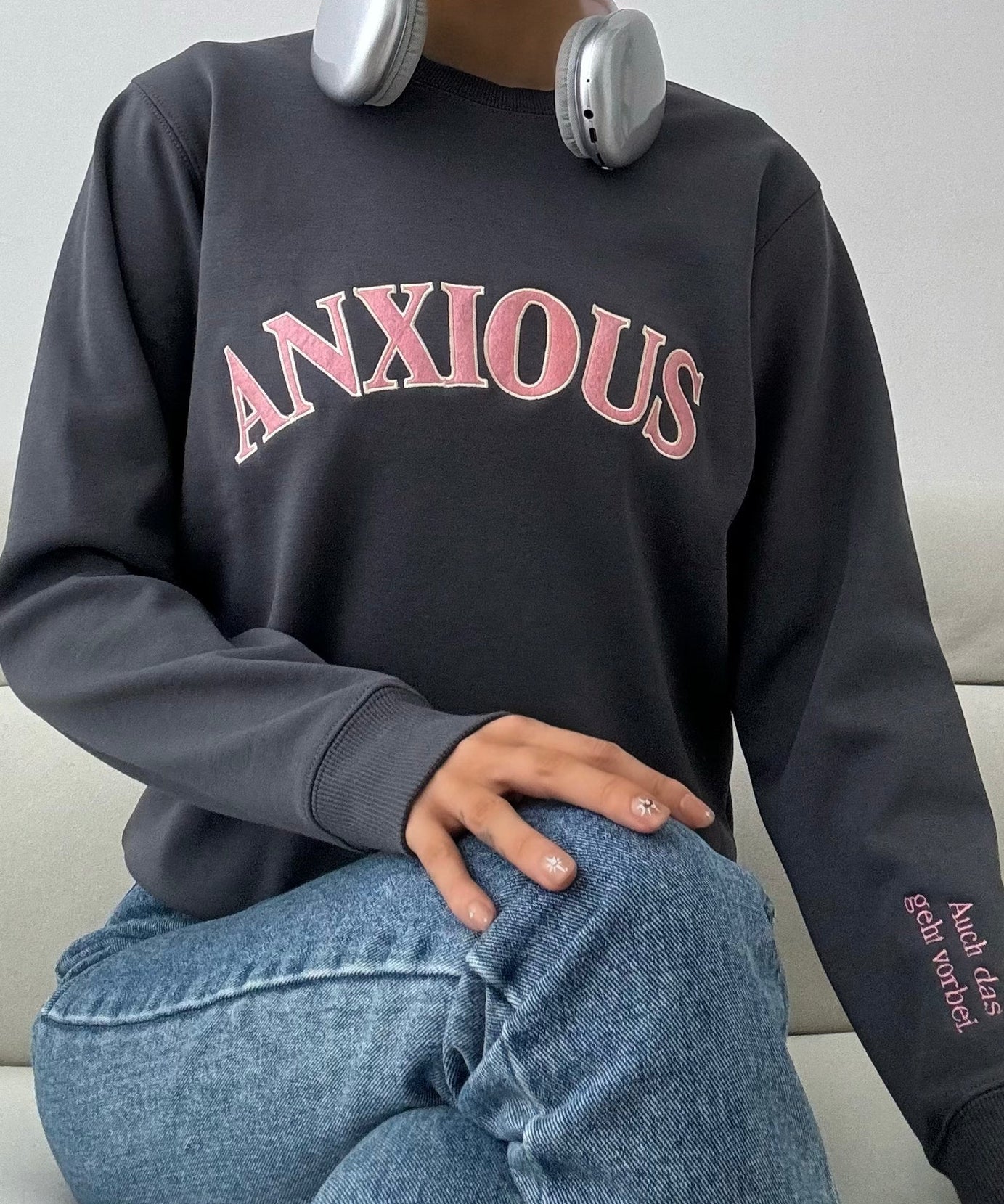 The 'ANXIOUS' Crewneck: Your Cozy Fall/Winter Self-Care & Affirmation Sweatshirt
