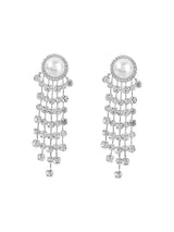 Leta Pearl Crystal Tassel Earrings