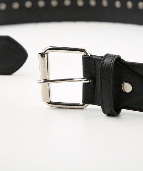 Unleash Your Edge: Black Studded Vegan Leather Belt – The Ultimate Fall & Halloween Accessory for Women