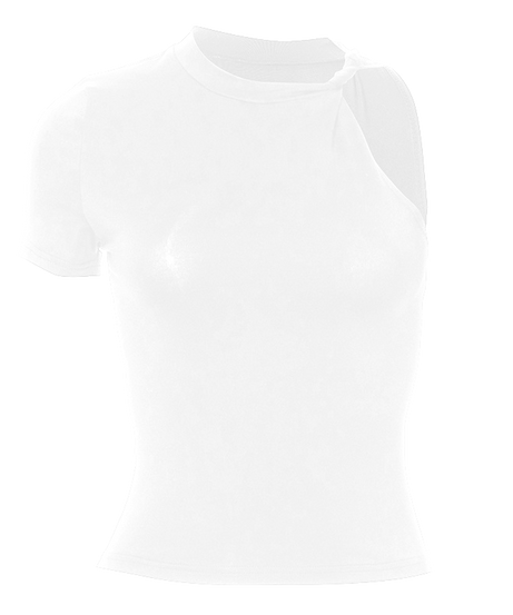 Chic Asymmetrical One-Shoulder Knit Top - Modern White Style for Fall