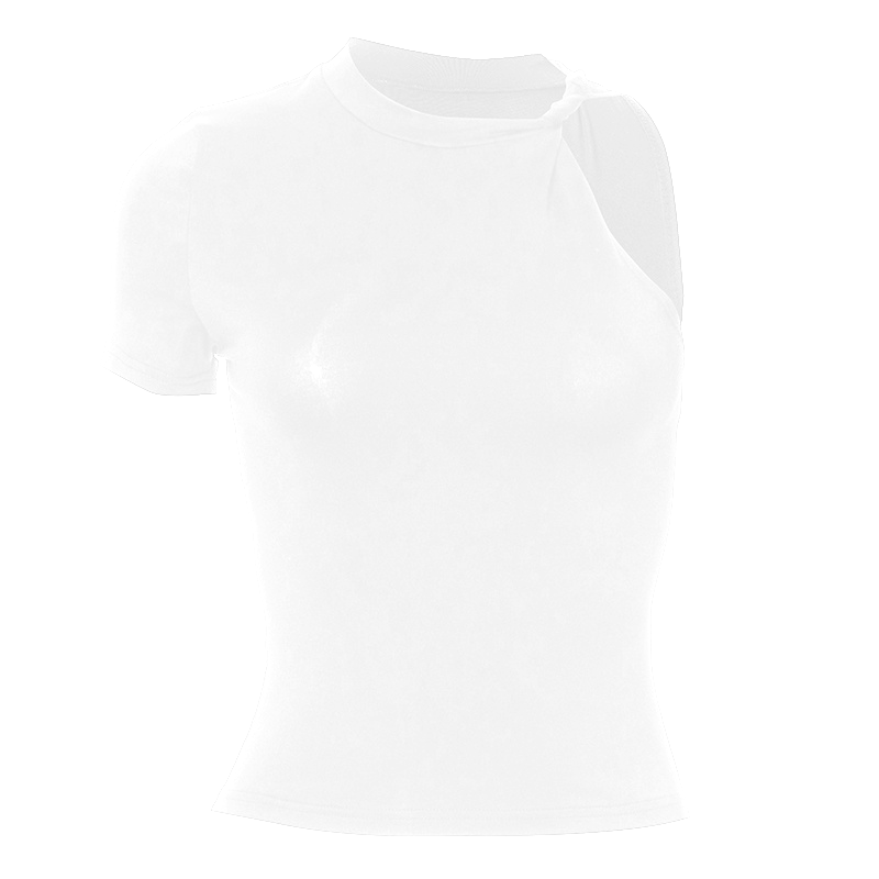 Chic Asymmetrical One-Shoulder Knit Top - Modern White Style for Fall