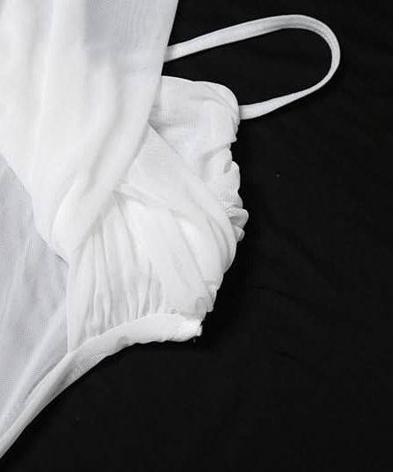 Effortless Elegance: White One-Shoulder Ruched Maxi Dress with Sheer Overlay | Perfect for Fall & Holiday Events