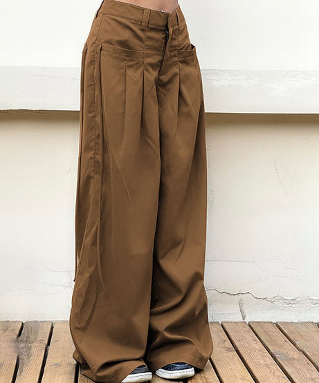 Fall Fashion Must-Have: High-Waisted Pleated Baggy Wide Leg Pants for Women - Y2K Street Style & Comfort