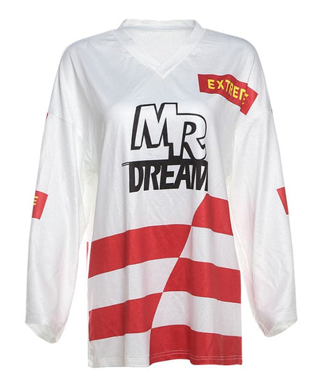 Mr. Dream Extreme V-Neck Long Sleeve Top - Your Go-To Retro Fall Streetwear