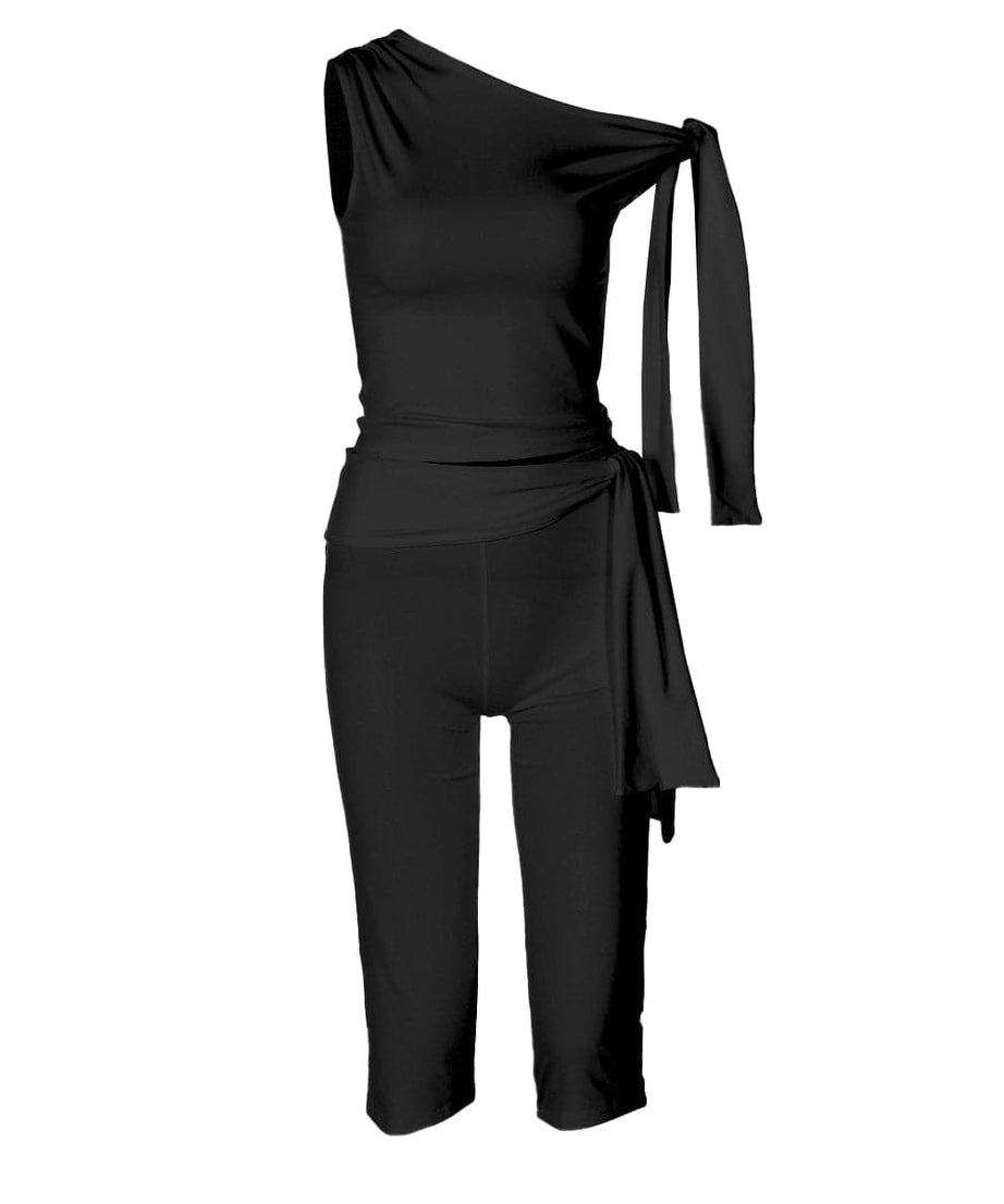 Effortless Chic White One-Shoulder Tie-Waist Pant Set | Resort & Beyond