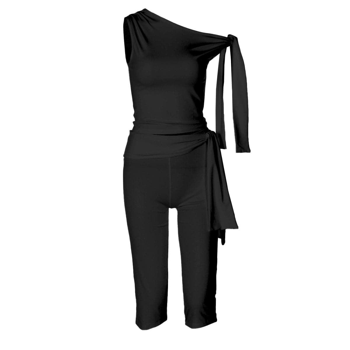 Effortless Chic White One-Shoulder Tie-Waist Pant Set | Resort & Beyond