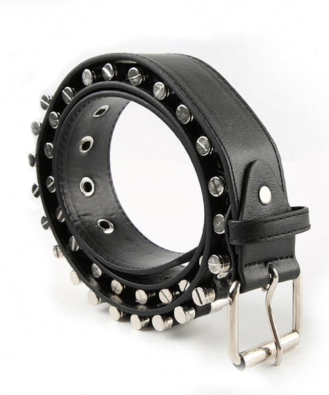 Unleash Your Edge: Black Studded Vegan Leather Belt – The Ultimate Fall & Halloween Accessory for Women