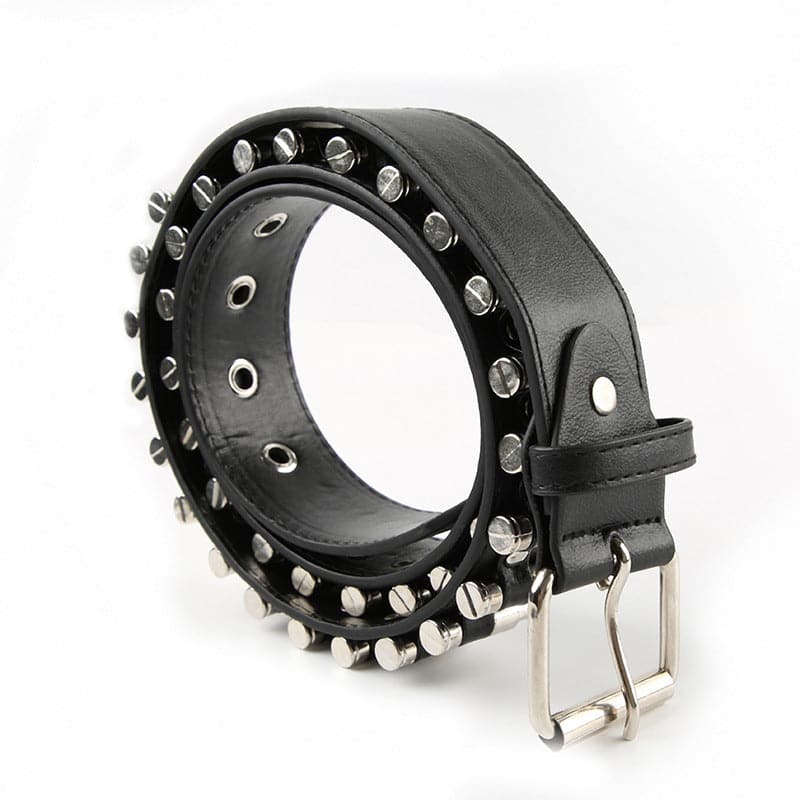 Unleash Your Edge: Black Studded Vegan Leather Belt – The Ultimate Fall & Halloween Accessory for Women