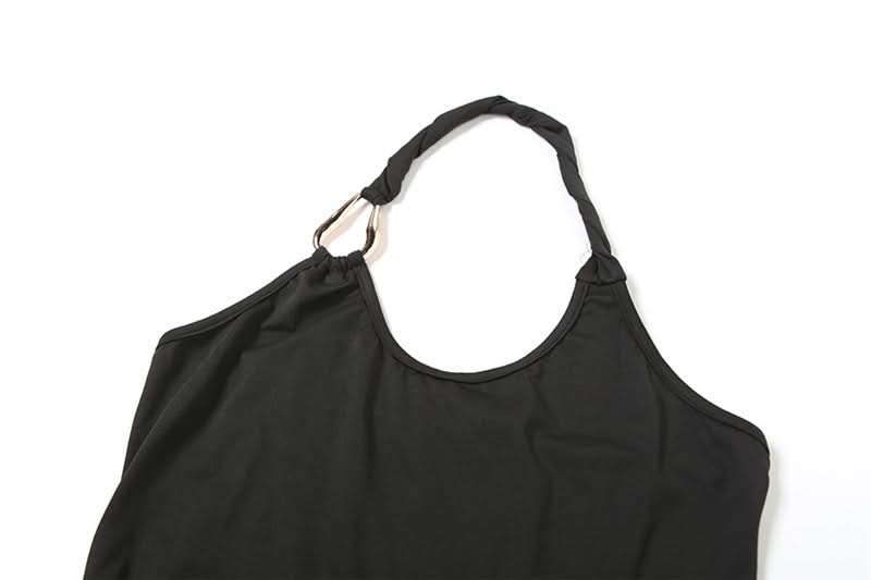 Sleek Black Halter Maxi Dress with Statement Ring Detail | Perfect for Fall & Holiday Glamour