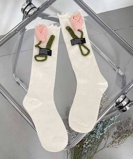 Cozy Chic Tulip Ruffle Knee-High Socks - Autumn's Must-Have Fashion Statement
