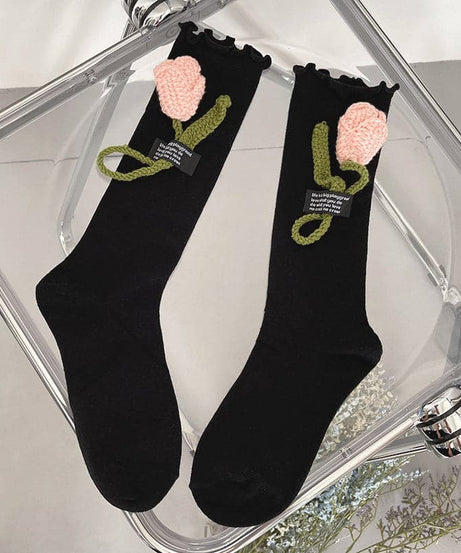 Cozy Chic Tulip Ruffle Knee-High Socks - Autumn's Must-Have Fashion Statement