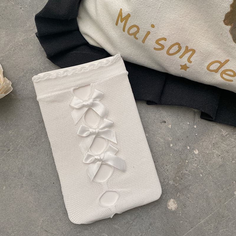 Chic Bow-Knot Cutout Knee-High Socks – Your Sweet Fall & Holiday Style Essential