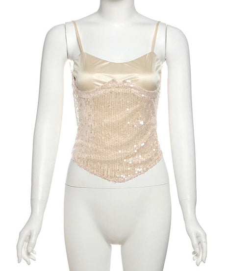 Dazzling Champagne Sequin Cami Top - Your Must-Have Holiday Party & Night Out Glam