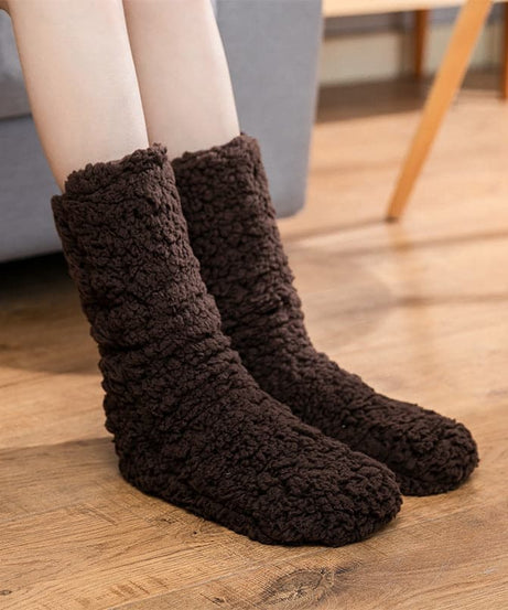Cozy Season Essential: Ultra-Plush Sherpa Fleece Lounge Socks for Women