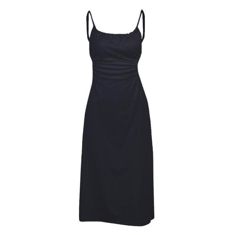 Effortless Chic: White Side Cut-Out Tie-Back Midi Dress - Perfect for Fall Events & Vacations