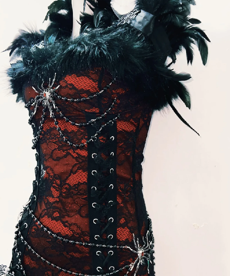 Gothic Glamour Feathered Spiderweb Lace Maxi Dress - Ultimate Halloween & Dark Romance Statement