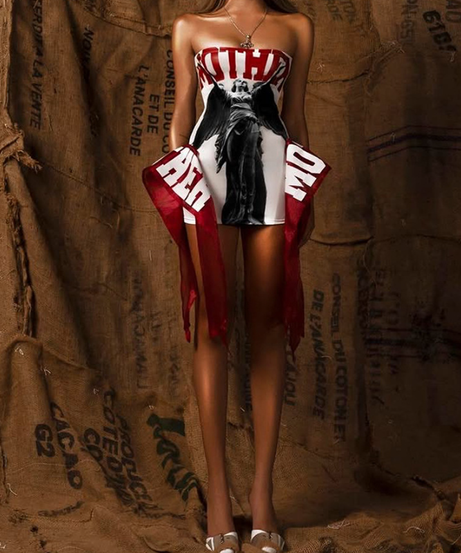 Gothic Glam Angelic Sculpture Strapless Mini Dress | Edgy Fall & Holiday Statement