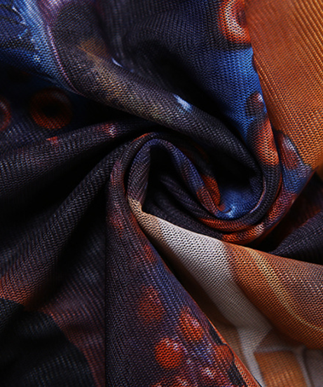 Mystical Eye Starfish Print Sheer Mesh Maxi Dress - Long Sleeve Bodycon for Edgy Fall & Halloween Style