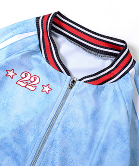 Women's Fall Chic '22' Retro Bomber Jacket & Flared Pant Set - Athleisure Loungewear