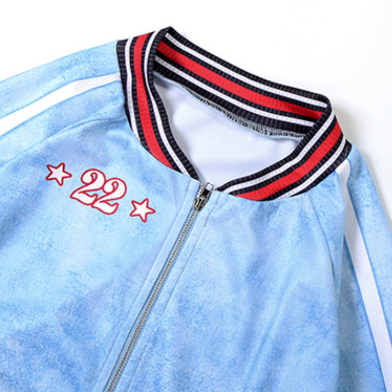 Women's Fall Chic '22' Retro Bomber Jacket & Flared Pant Set - Athleisure Loungewear