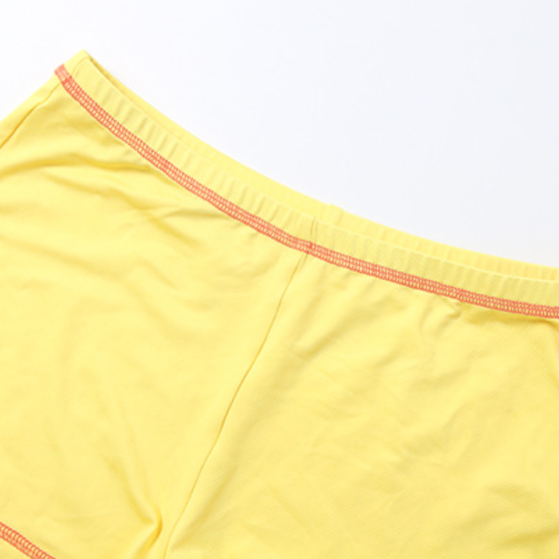 Sunny Yellow Long-Sleeve Zip-Up Rash Guard & Tie-Side Shorts Set - Your Ultimate Tropical Escape Swim & Activewear