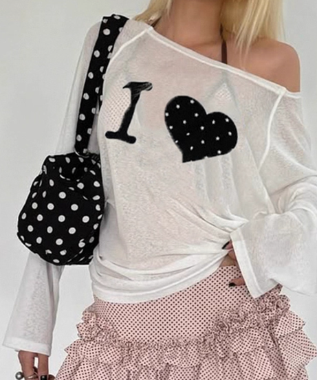 Fall Ready 'I ❤️ Stars' Sheer Oversized Long Sleeve Top - Comfy Chic