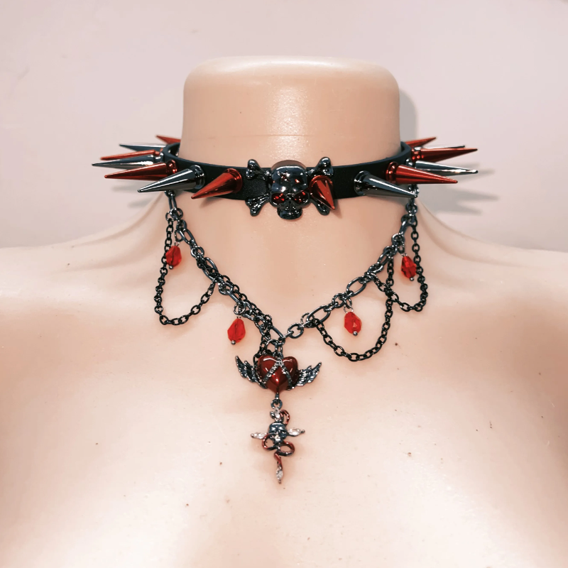 Unleash Your Edge: Spiked Gothic Punk Corset Top - Halloween & Clubwear