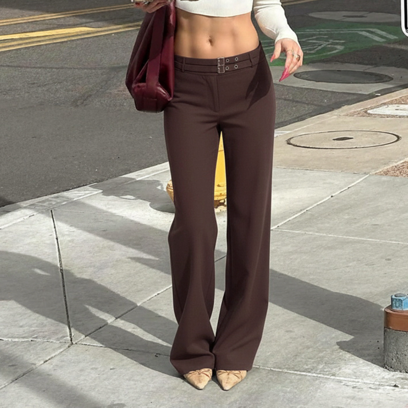 Chic Chocolate Low-Rise Wide Leg Trousers: Your Fall & Holiday Style Essential