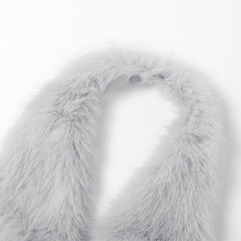 Chic Faux Fur Halter Crop & Jagged Mini Skirt Set – Holiday Party & Cosplay Ready