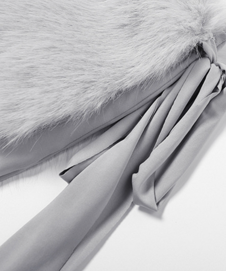 Chic Faux Fur Halter Crop & Jagged Mini Skirt Set – Holiday Party & Cosplay Ready