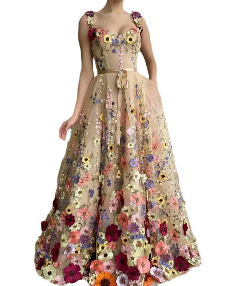 Enchanted Garden Black Floral Maxi Dress - Perfect for Autumn Galas & Holiday Soirees