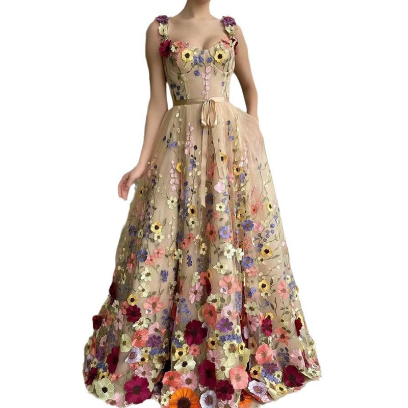 Enchanted Garden Black Floral Maxi Dress - Perfect for Autumn Galas & Holiday Soirees