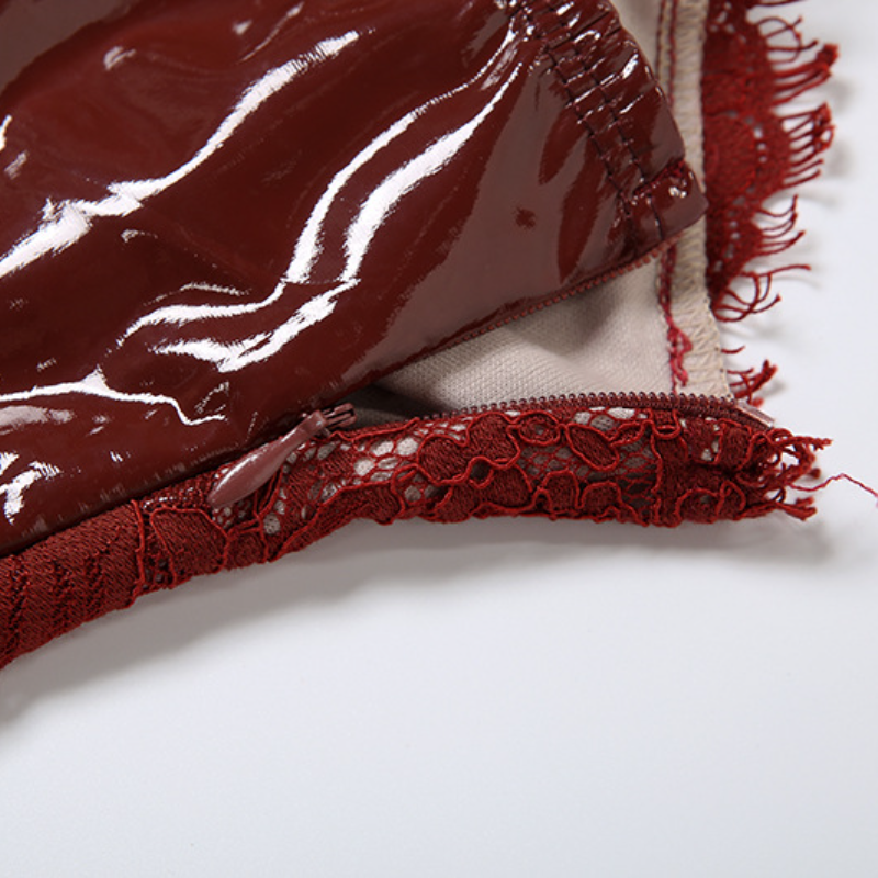 Allure & Edge: The Lace & Faux Leather Cami Mini Dress – Fall's Hottest Night Out & Halloween Party Look