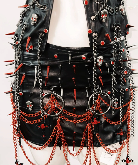 Rebel Siren Spiked Faux Leather Set | Goth, Punk & Halloween Clubwear for Women