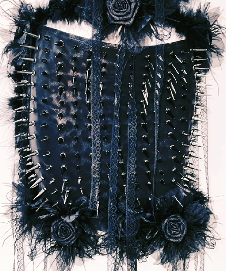 Spiked Feather Rebel Heart Two-Piece Set | Edgy Gothic Rave Clubwear & Halloween Statement