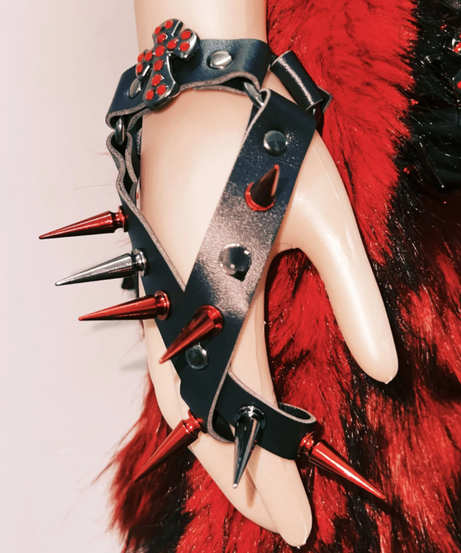 Dare to Rule: Spiked Faux Leather Halter Top | Gothic Halloween Rave Clubwear for Women