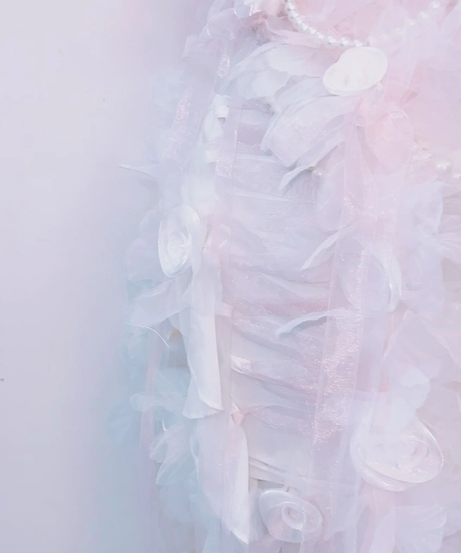 Enchanted Pearl & Floral Illusion Gown - Holiday Gala & Winter Wedding Ready