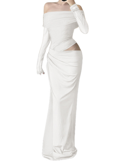 Sultry Black Off-Shoulder Mesh Maxi Dress with Chic Cutout - Your Ultimate Holiday Party & Evening Look