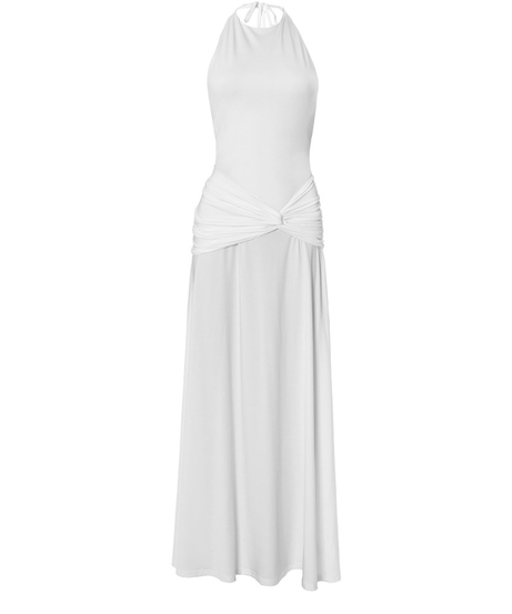 Elegant White Halter Twist-Front Maxi Dress - Resort Getaway & Holiday Soirée Chic